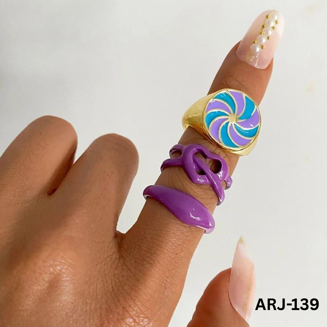 ARJ-139 - 3 Funky - Rings - BSM WHOLESALE
