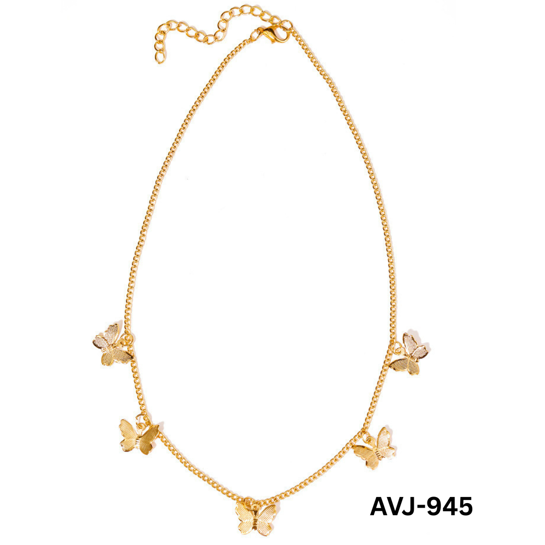 AVJ-945 - Golden Butterfly - Necklace - BSM WHOLESALE