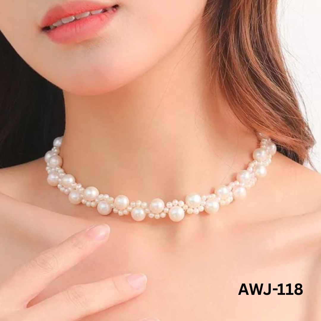 AWJ-118 - White Pearl - Necklace - BSM WHOLESALE