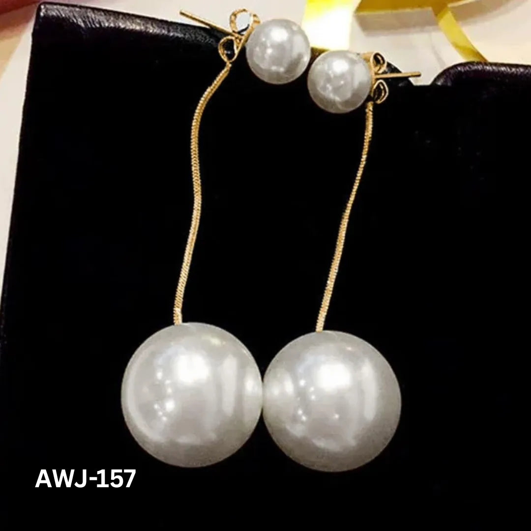AWJ-157 - Golden Pearl Hanging - Earrings