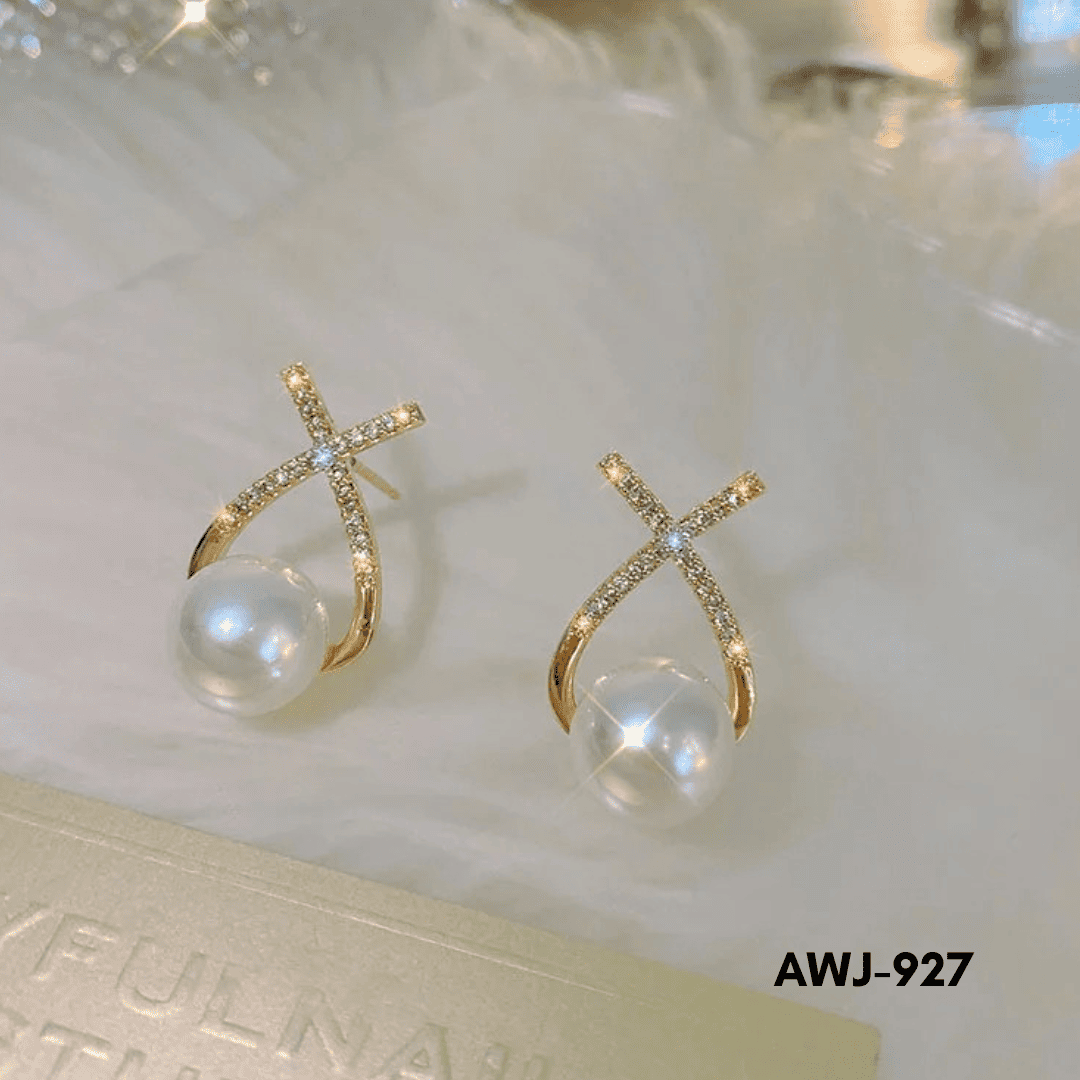 AWJ-927 - Golden Cross - Earrings - BSM WHOLESALE
