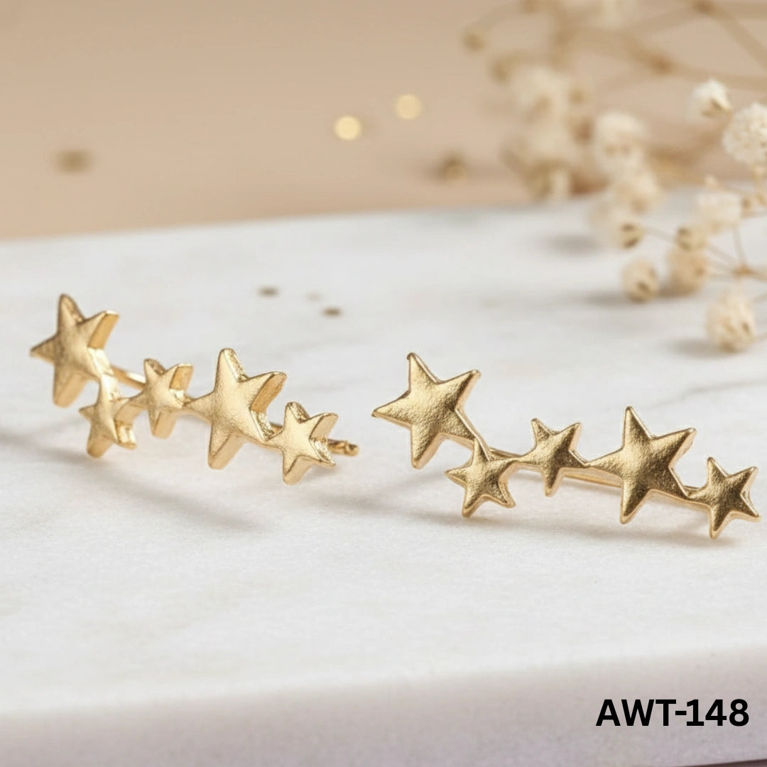 AWT-148 -Golden Star - Earrings