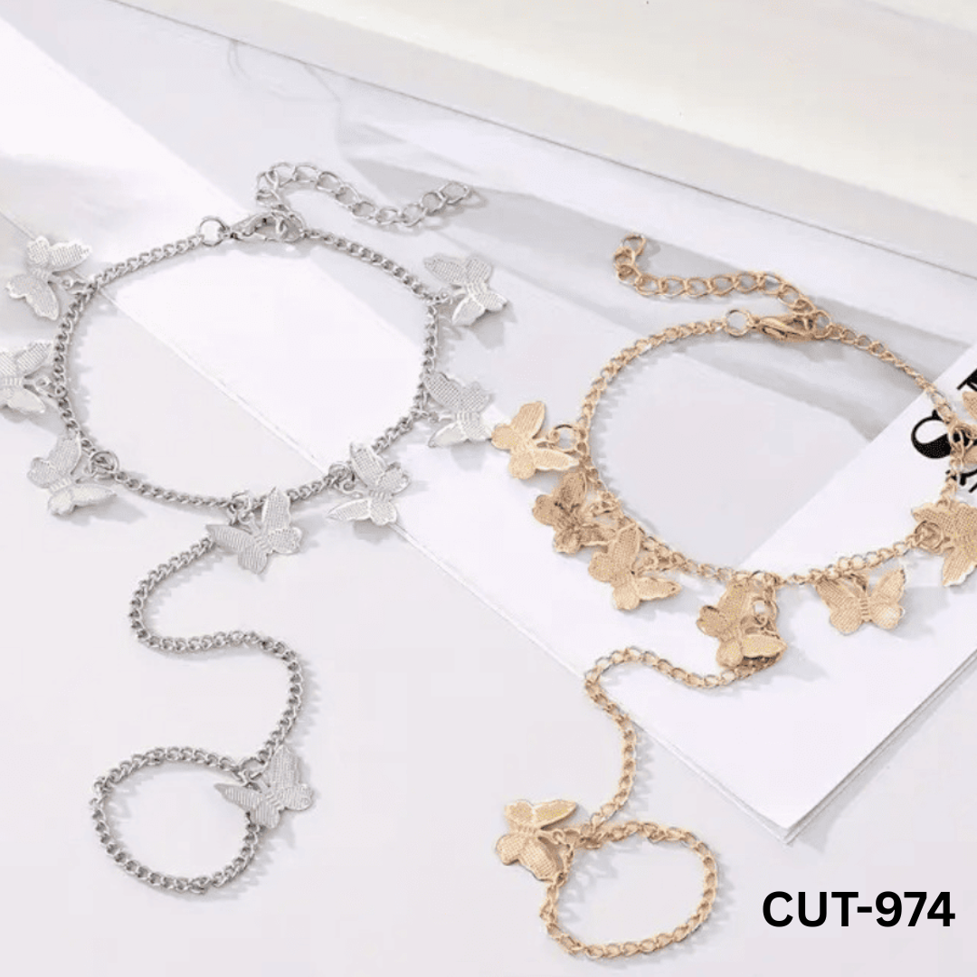 CUT-974 - Silver Butterfly - Bracelet - BSM WHOLESALE
