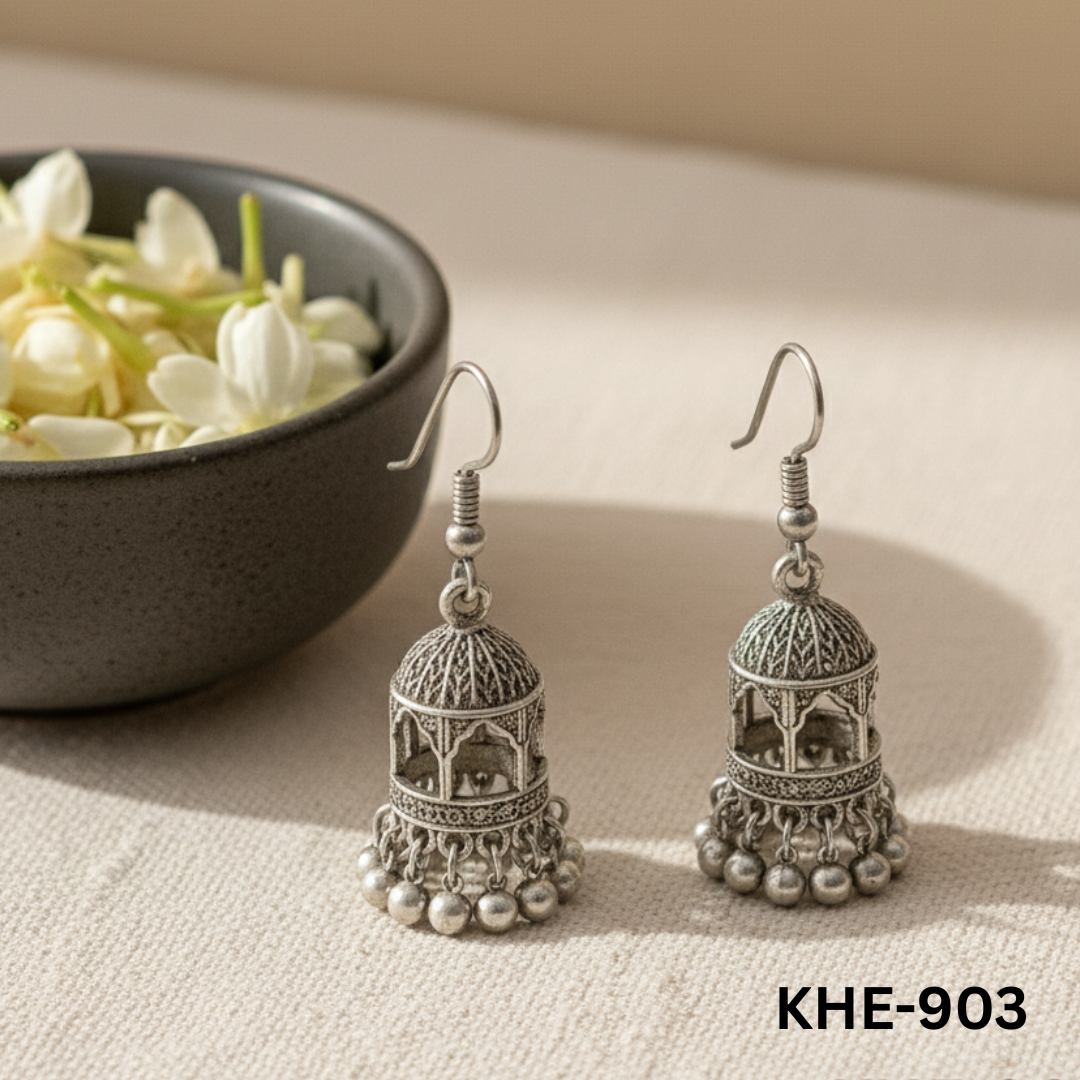 KHE-903 - Silver Indian - Earrings - BSM WHOLESALE