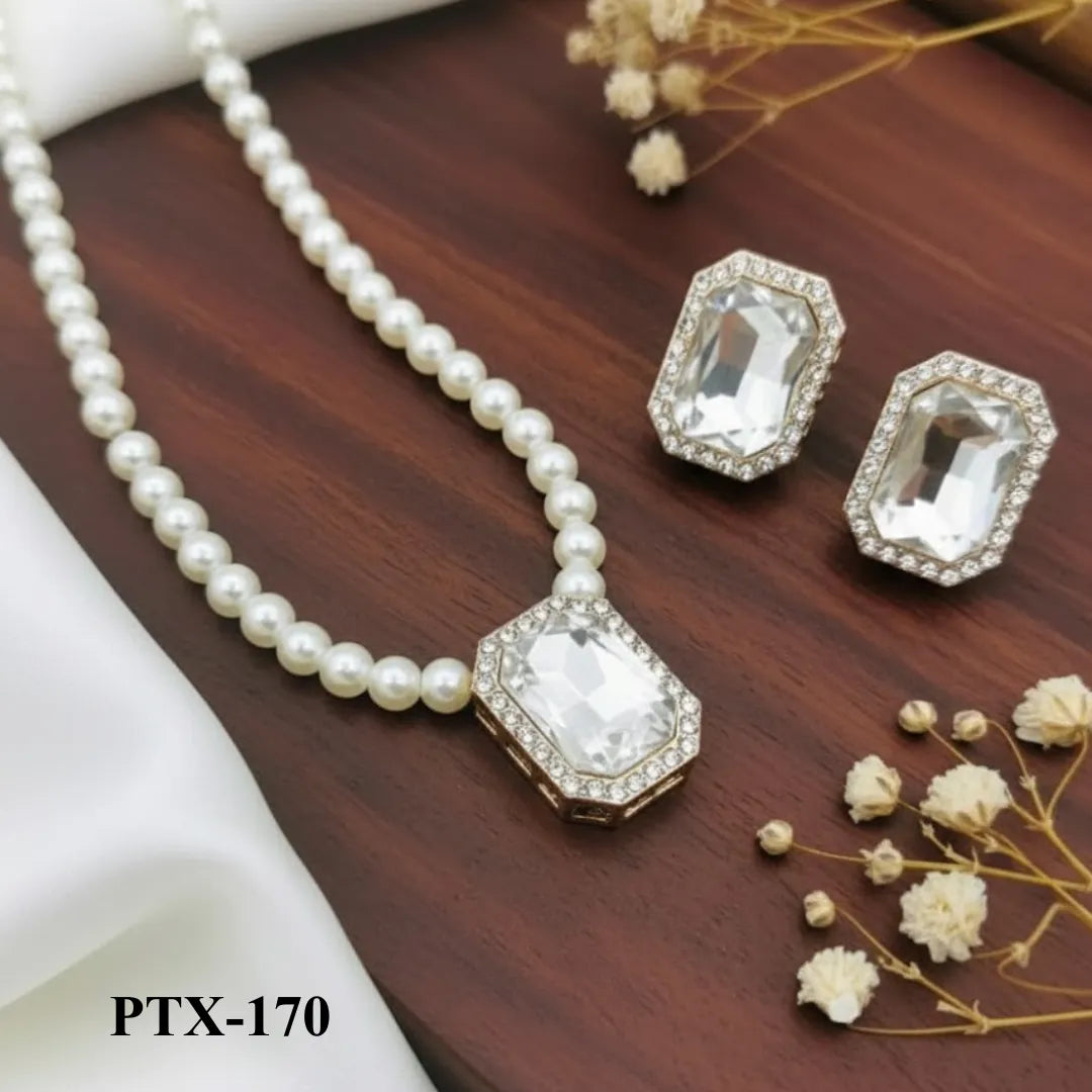 PTX-170 - White Stone - Jewellery Set