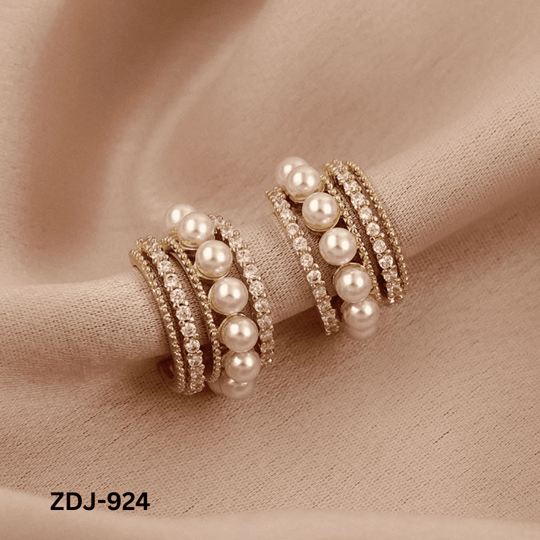 ZDJ-924 - Golden Zircon Beads - Earrings - BSM WHOLESALE