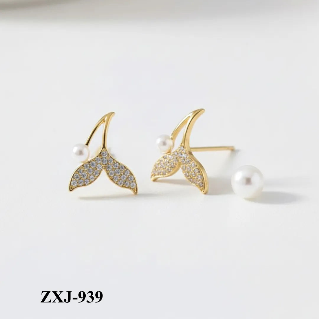 ZXJ-939 - Golden Fish Tail - Earrings