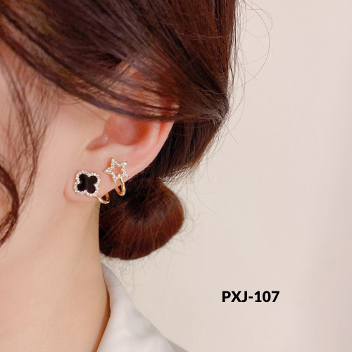 PXJ-107 Golden Sparkling Clover Star Earings By BSM - BSM WHOLESALE