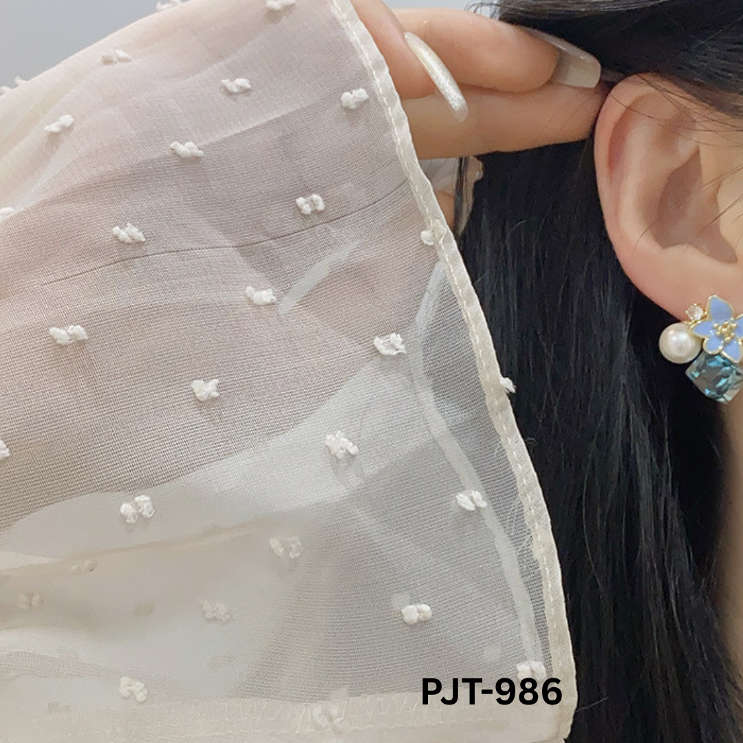 PJT-986 Blue Crystal Flower Korean Earrings By BSM - BSM WHOLESALE