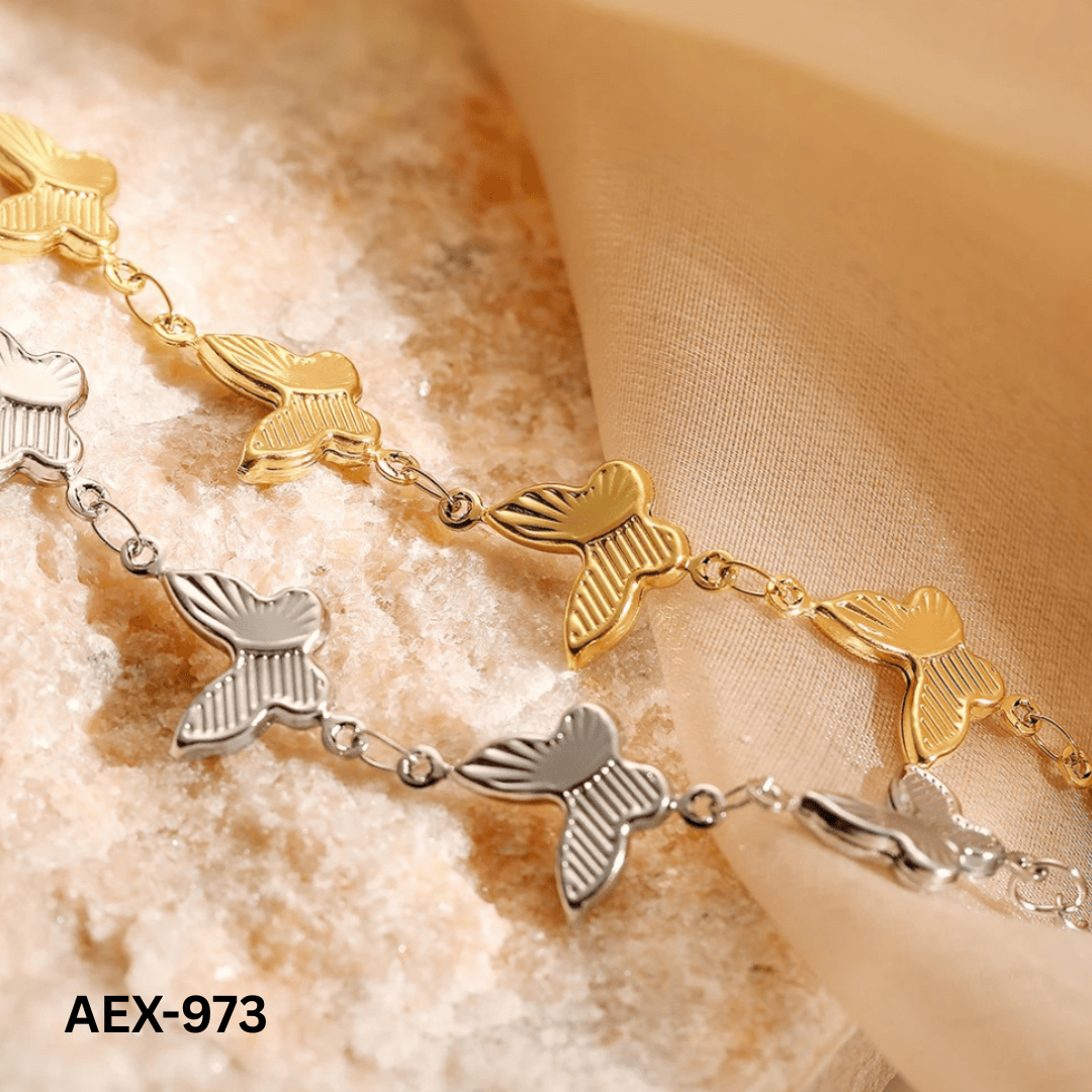AEX-973 - Golden Butterfly - Anklet - Bracelet - BSM WHOLESALE
