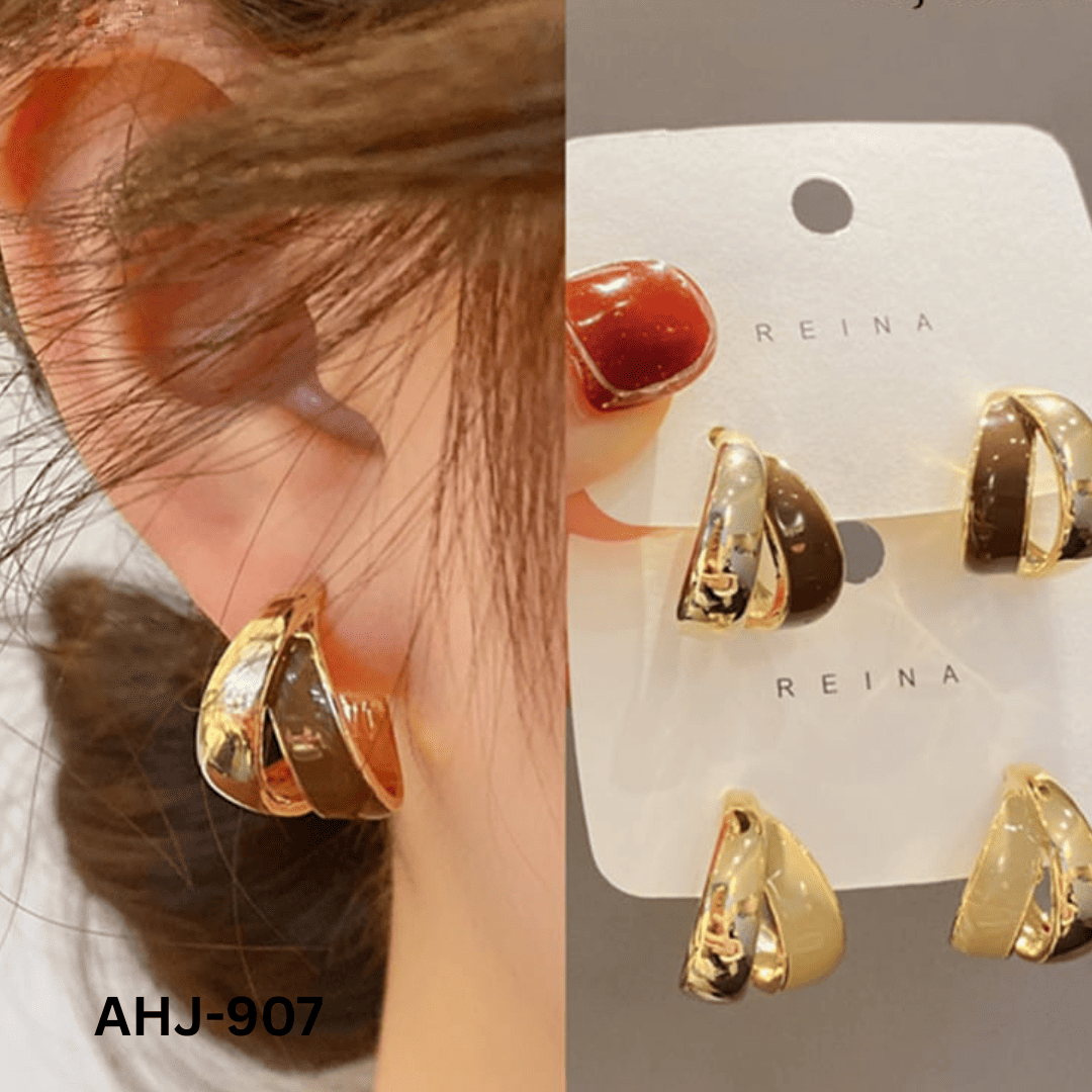 AHJ-907 - Dual Colour - Earrings - BSM WHOLESALE
