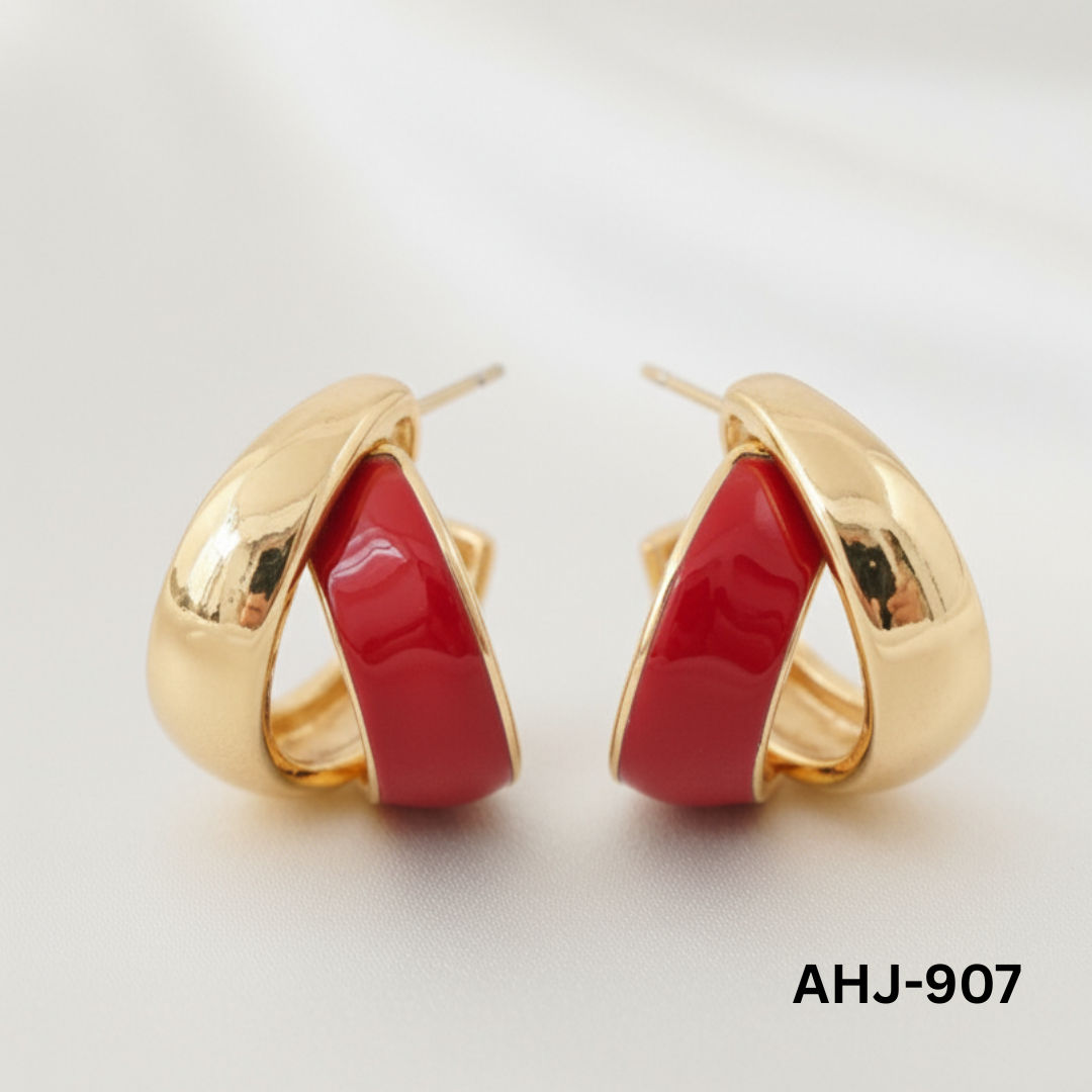 AHJ-907 - Dual Colour - Earrings - BSM WHOLESALE