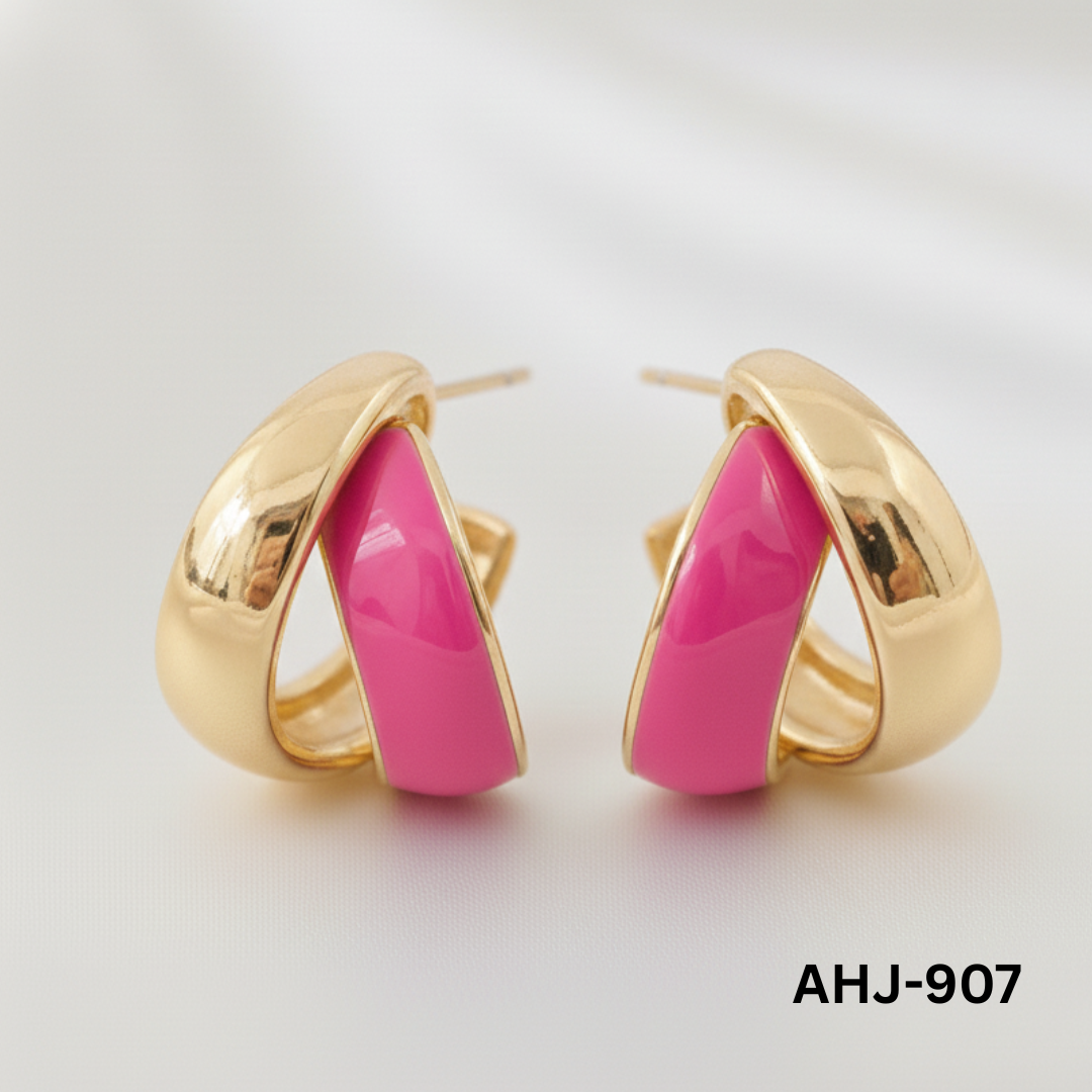AHJ-907 - Dual Colour - Earrings - BSM WHOLESALE