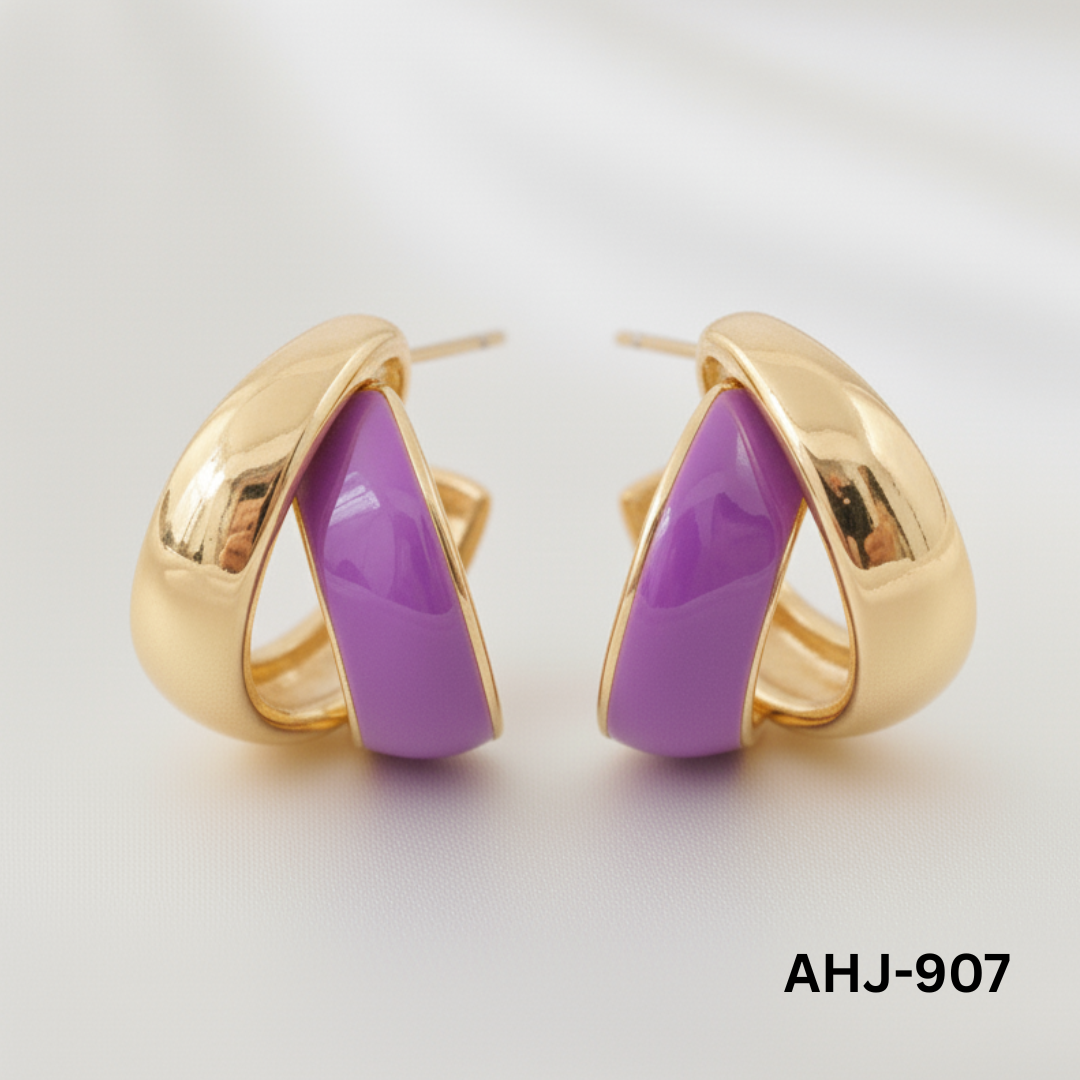 AHJ-907 - Dual Colour - Earrings - BSM WHOLESALE