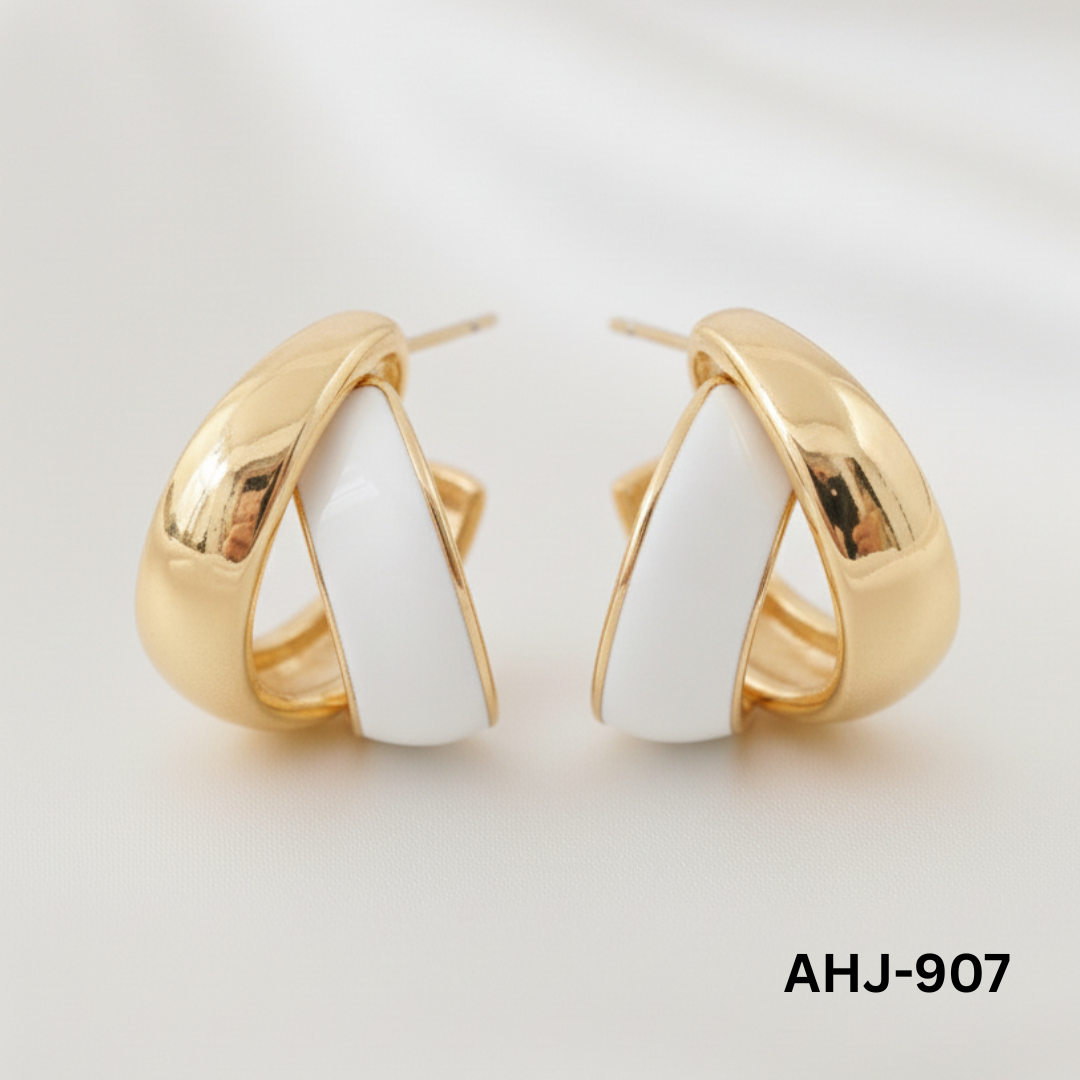 AHJ-907 - Dual Colour - Earrings - BSM WHOLESALE