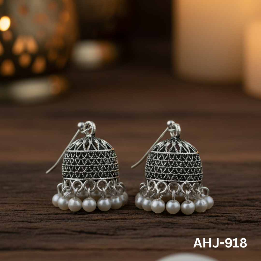 AHJ-918 - Silver Indian - Earrings - BSM WHOLESALE
