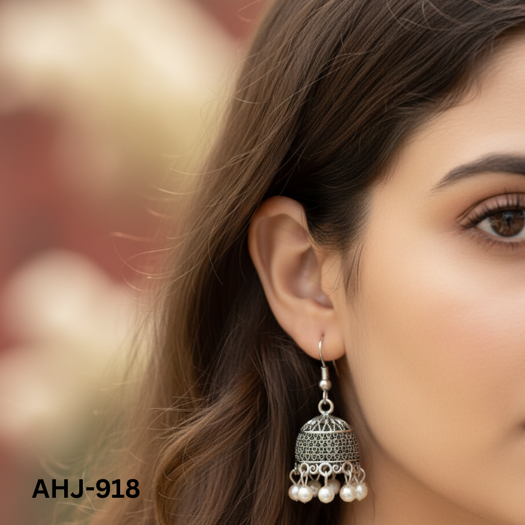 AHJ-918 - Silver Indian - Earrings - BSM WHOLESALE