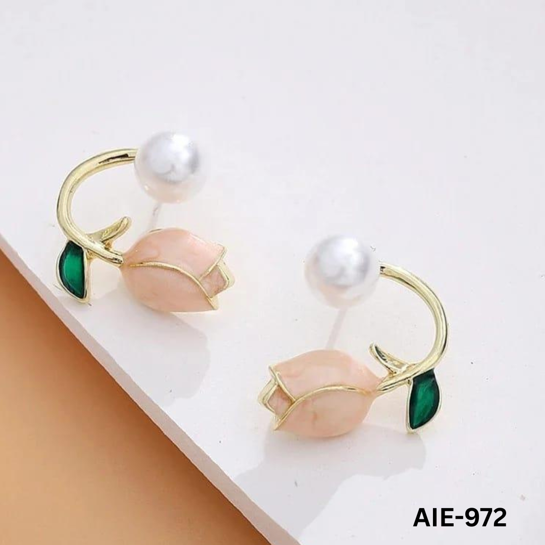 AIE-972 Off White Flowed Pearl Earings By BSM - BSM WHOLESALE