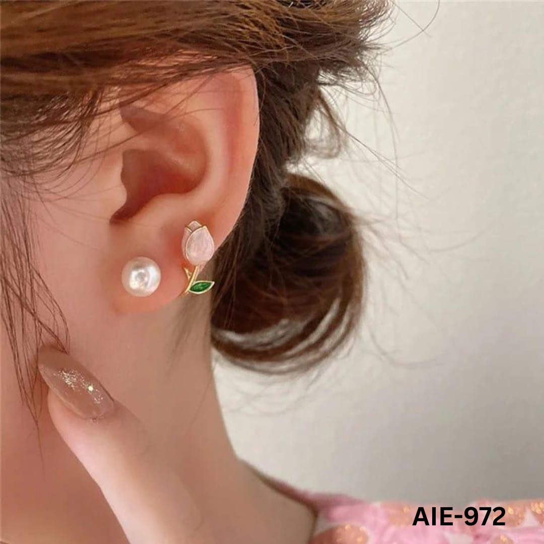 AIE-972 Off White Flowed Pearl Earings By BSM - BSM WHOLESALE