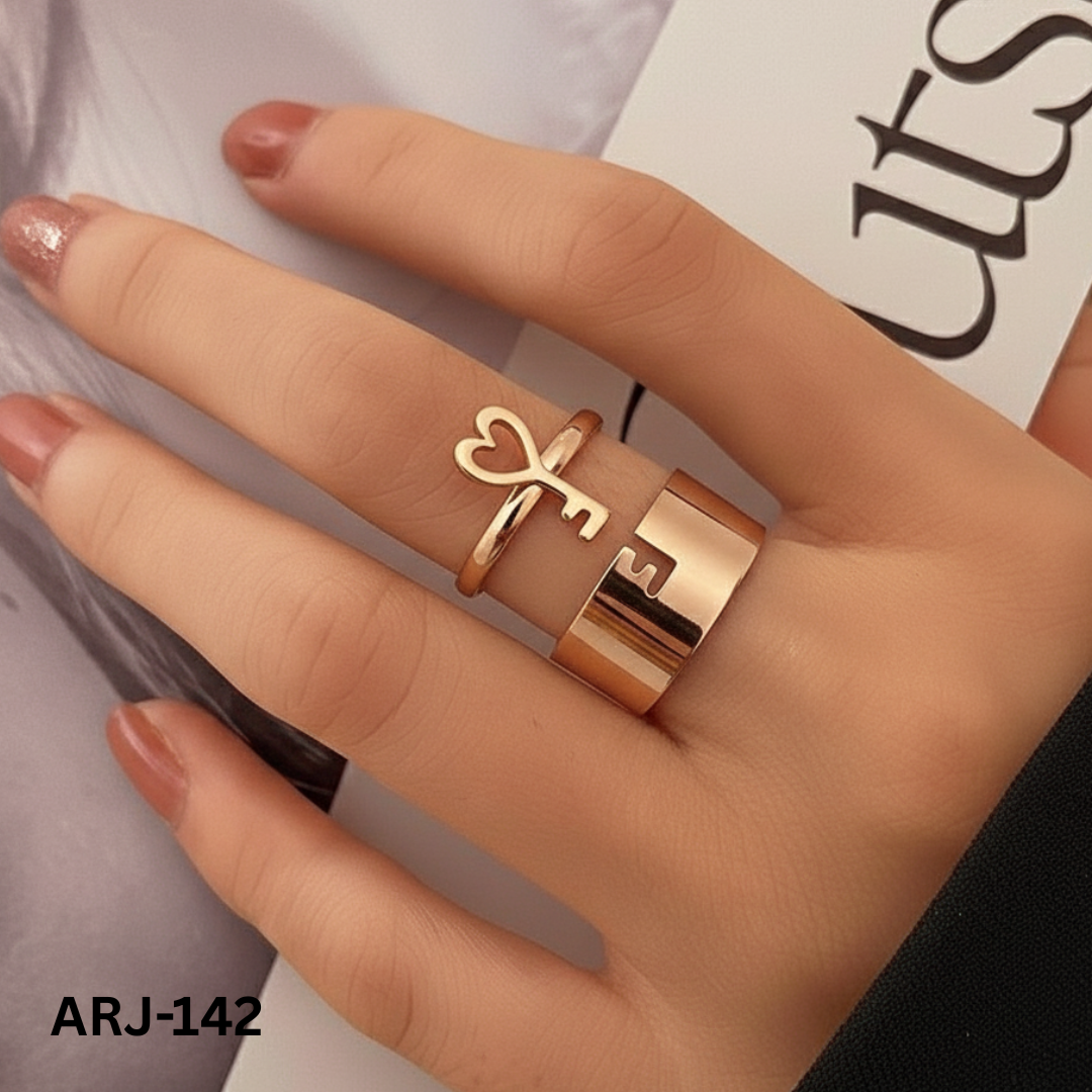 ARJ-142 - Lock And Key - Rings - BSM WHOLESALE