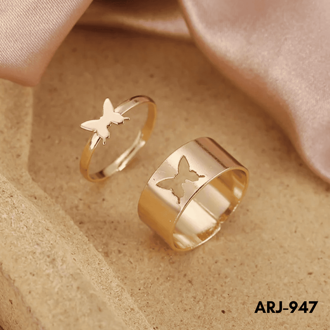 ARJ-947 - Butterfly Couple - Rings - BSM WHOLESALE