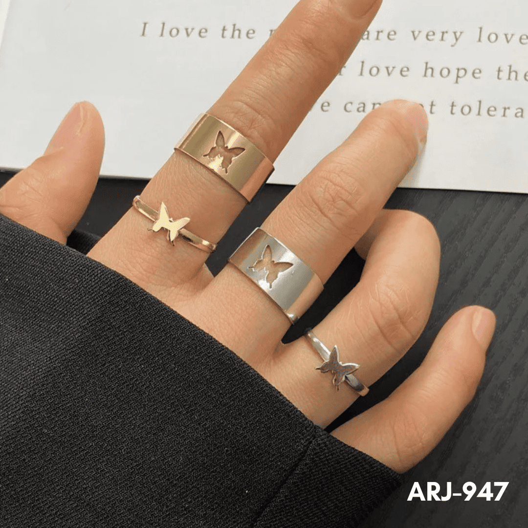 ARJ-947 - Butterfly Couple - Rings - BSM WHOLESALE