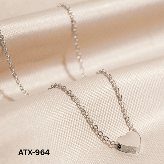 ATX-964 Silver Mini Heart Necklace By BSM - BSM WHOLESALE