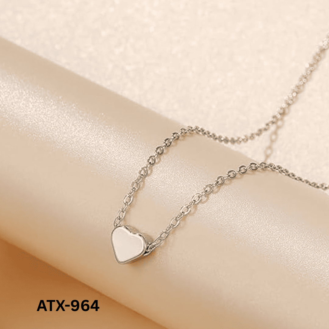 ATX-964 Silver Mini Heart Necklace By BSM - BSM WHOLESALE