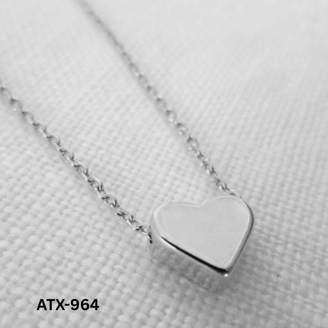 ATX-964 Silver Mini Heart Necklace By BSM - BSM WHOLESALE