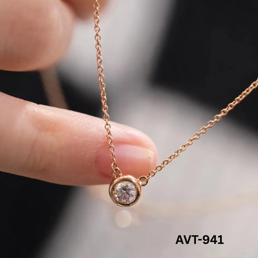 AVT-941 - Golden Single Pearl - Necklace - BSM WHOLESALE