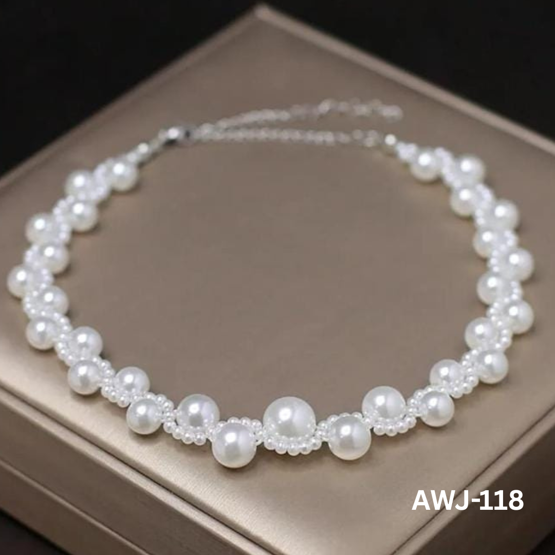AWJ-118 - White Pearl - Necklace - BSM WHOLESALE