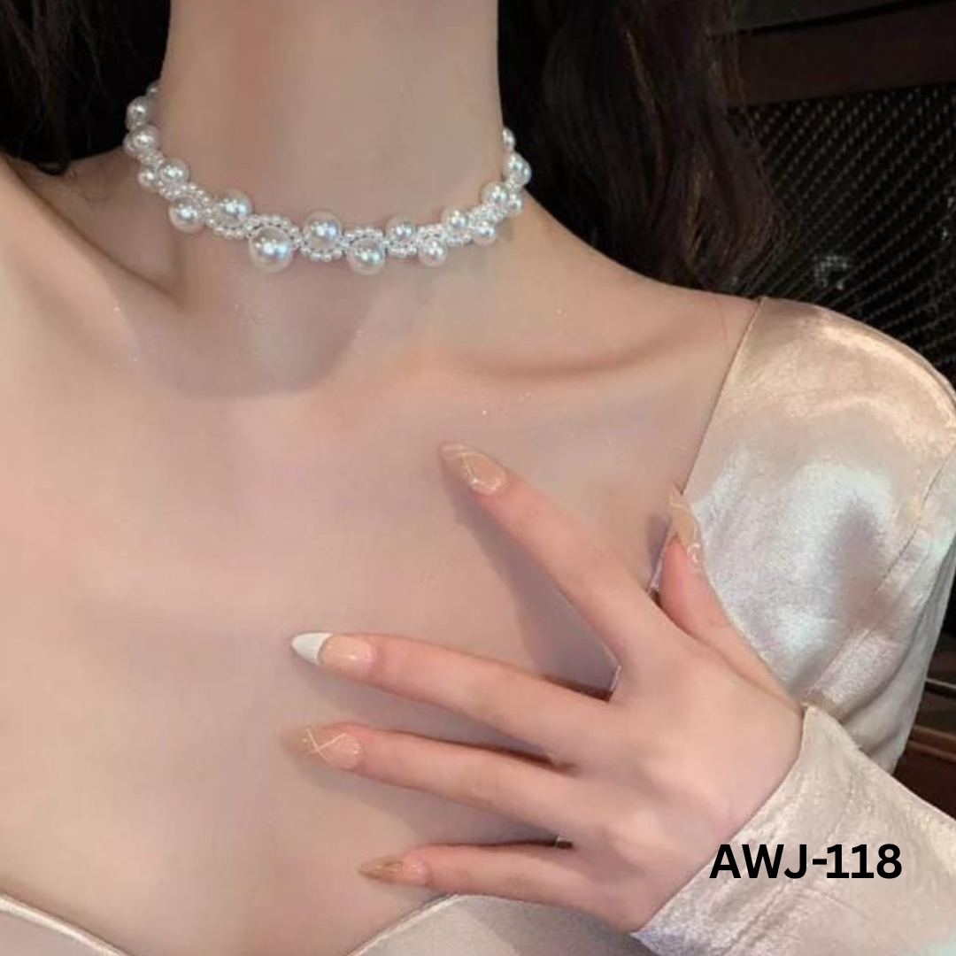AWJ-118 - White Pearl - Necklace - BSM WHOLESALE