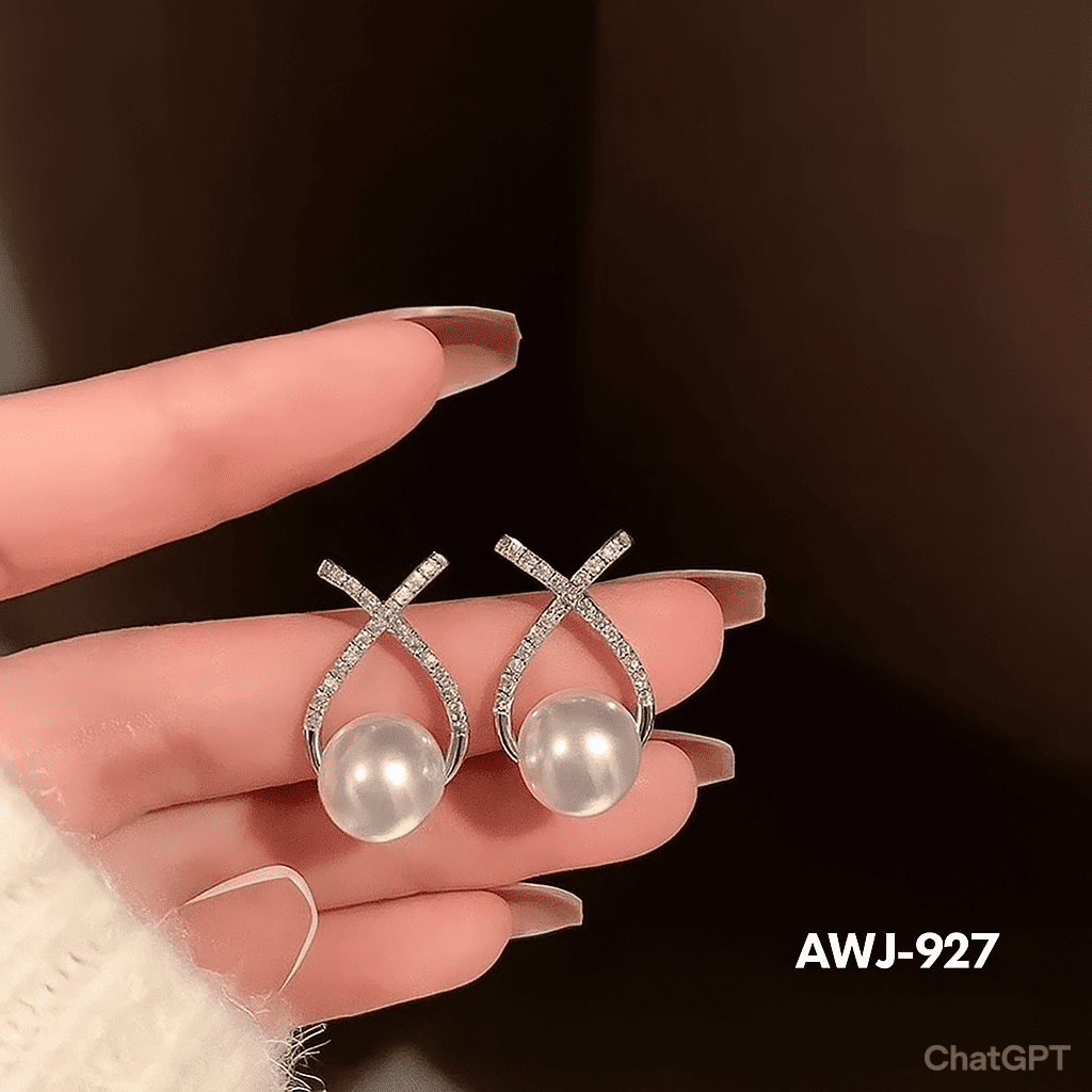 AWJ-927 - Silver Cross - Earrings - BSM WHOLESALE