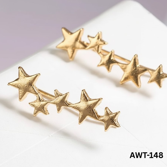 AWT-148 -Golden Star - Earrings - BSM WHOLESALE