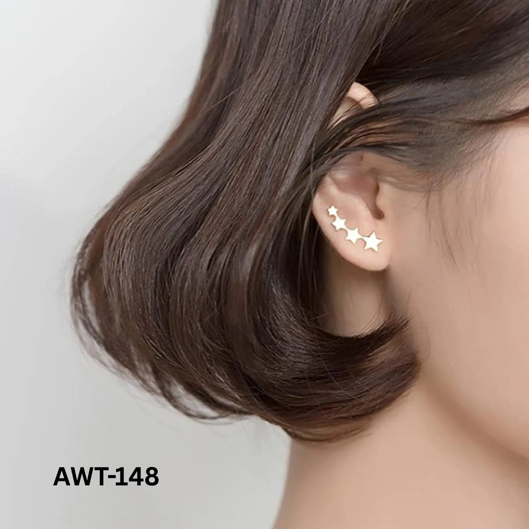 AWT-148 -Silver Star - Earrings