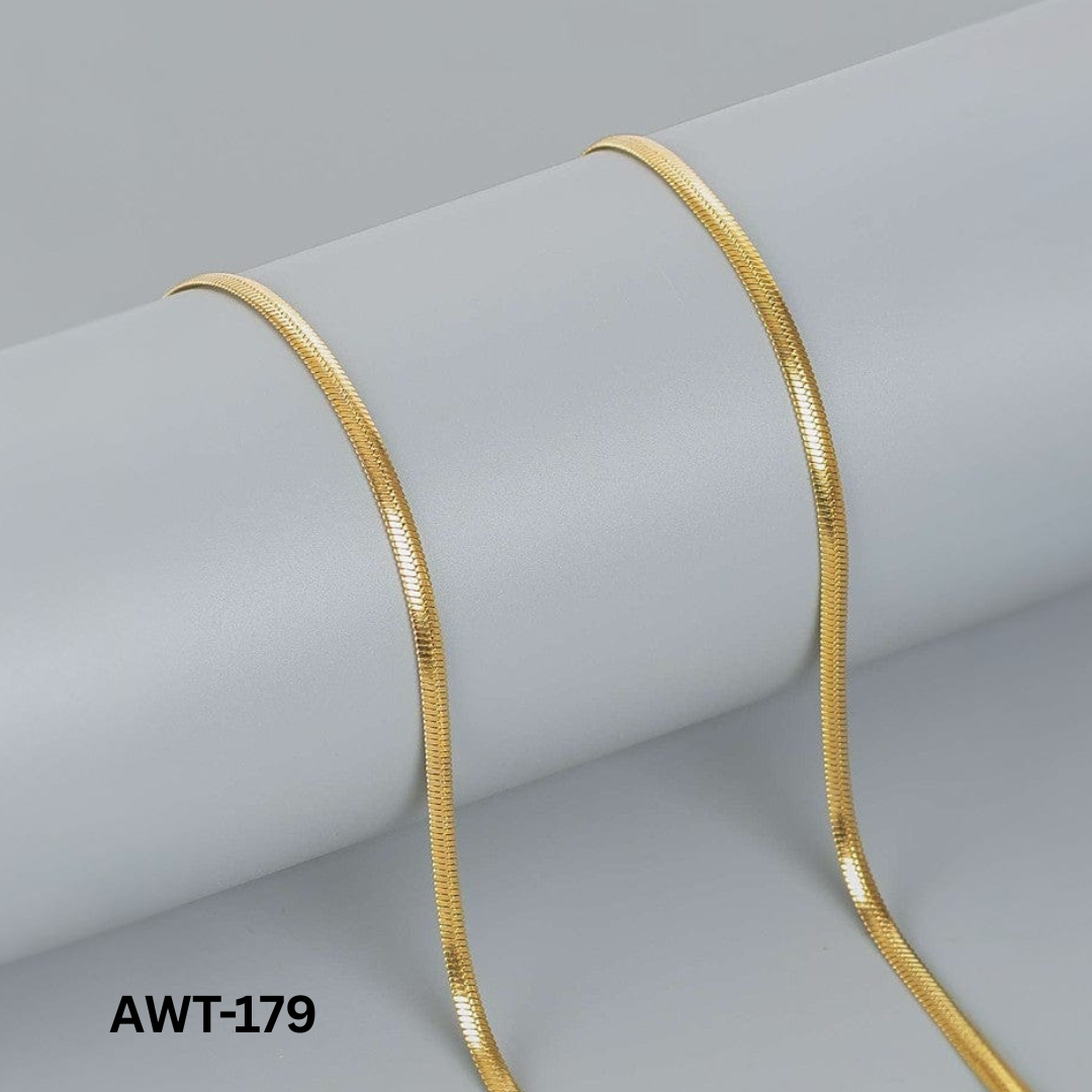 AWT-179 - Golden Thin Snake Chain - Necklace
