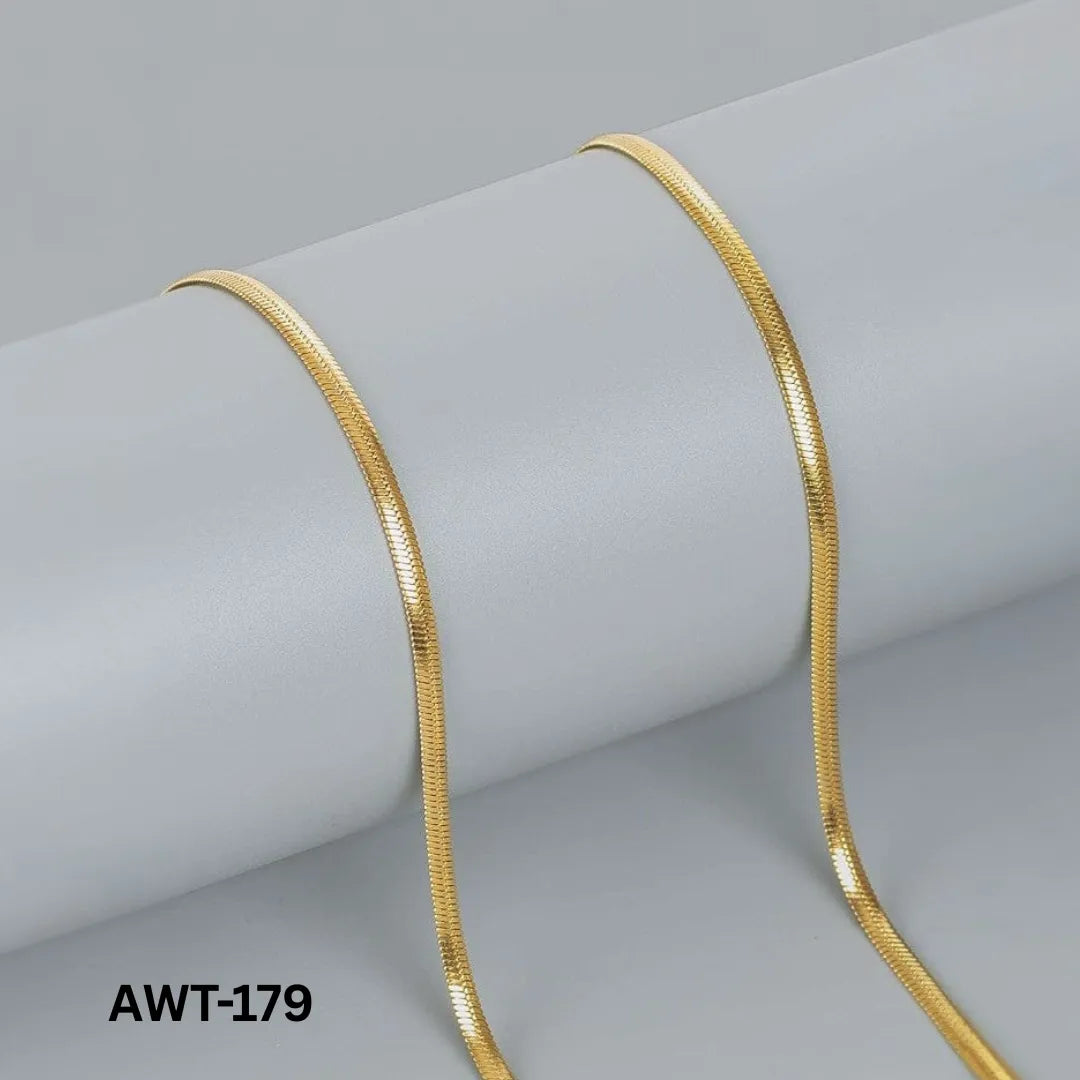 AWT-179 - Golden Thin Snake Chain - Necklace