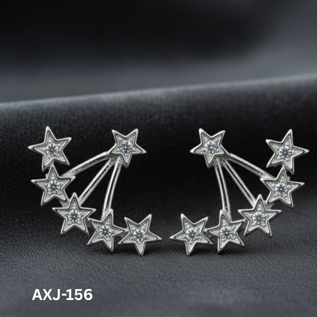 AXJ-156 - Silver Star - Ear cuff - Earrings