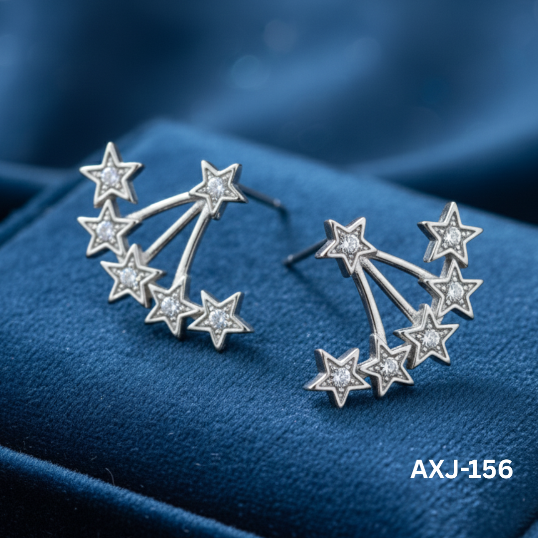 AXJ-156 - Silver Star - Ear cuff - Earrings - BSM WHOLESALE