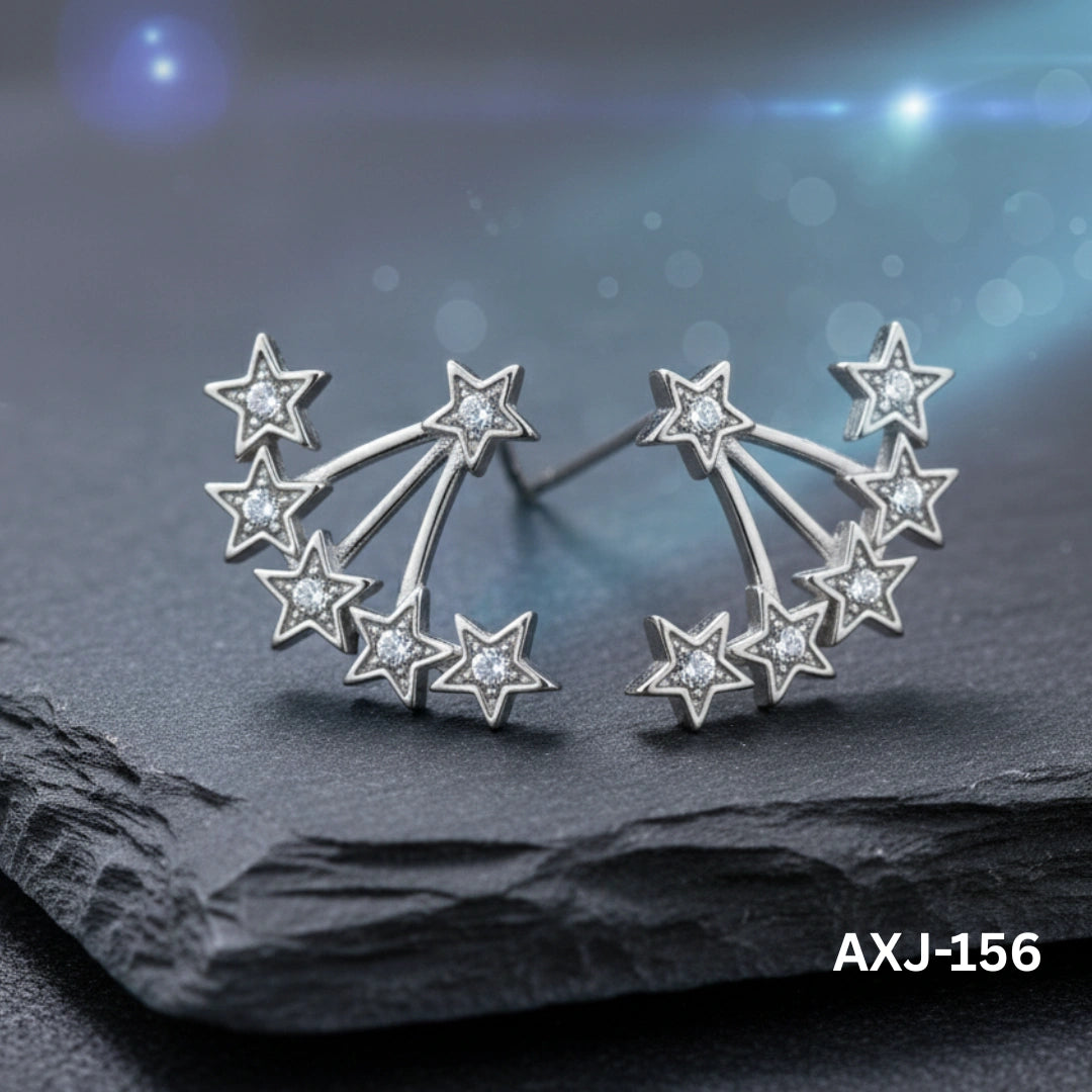 AXJ-156 - Silver Star - Ear cuff - Earrings
