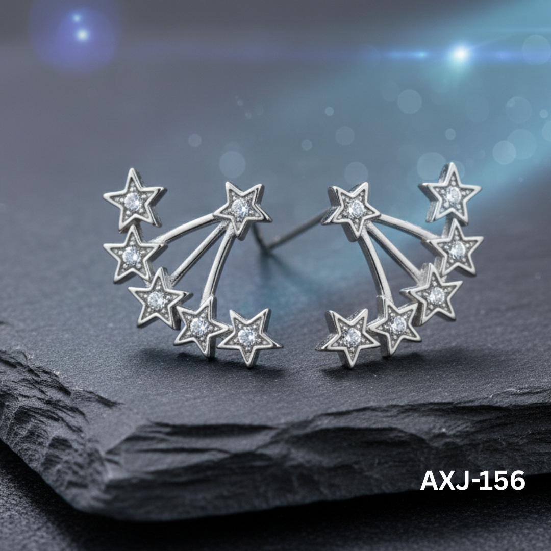 AXJ-156 - Silver Star - Ear cuff - Earrings - BSM WHOLESALE