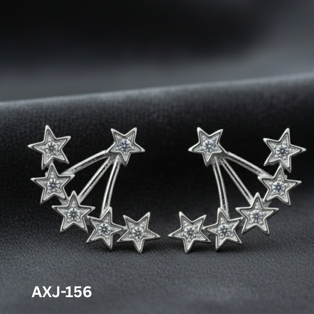 AXJ-156 - Silver Star - Ear cuff - Earrings - BSM WHOLESALE