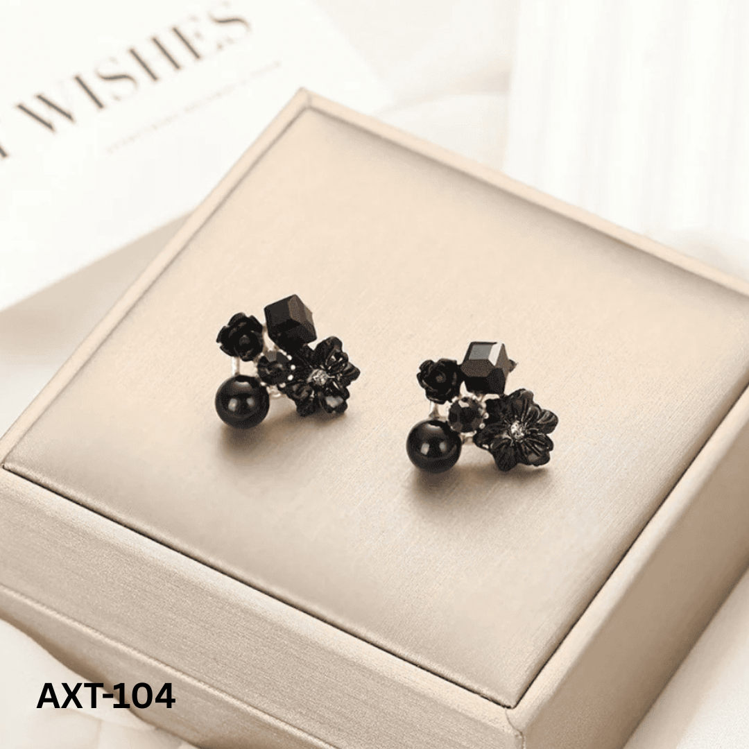 AXT-104 Flower Crystal Korean Earrings By BSM - BSM WHOLESALE