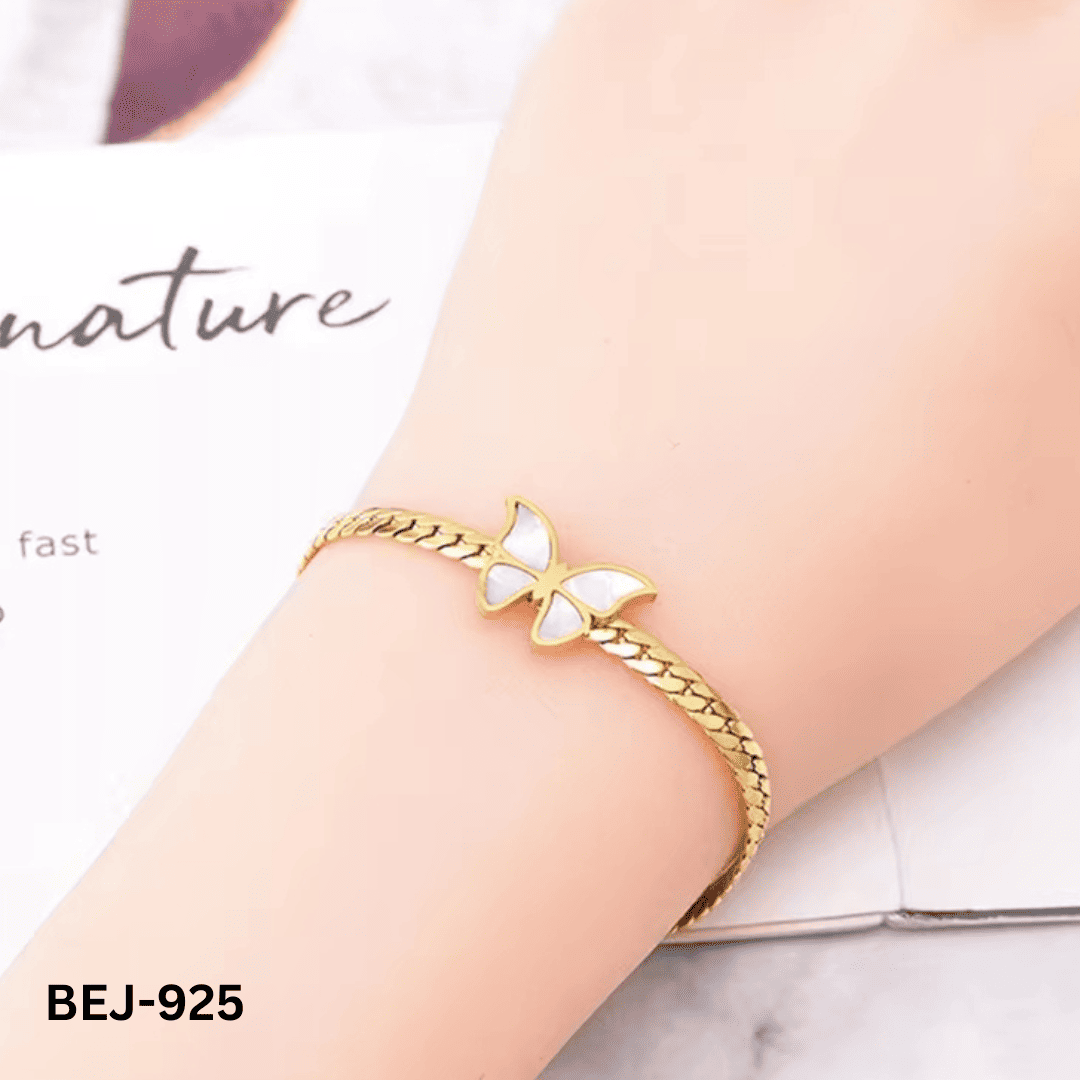 BEJ-925 - White Butterfly - Bracelet - BSM WHOLESALE