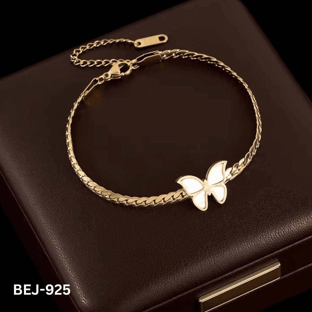 BEJ-925 - White Butterfly - Bracelet - BSM WHOLESALE