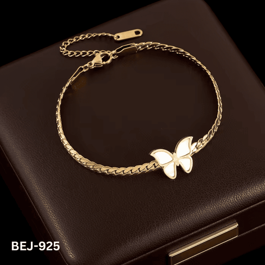BEJ-925 - White Butterfly - Bracelet - BSM WHOLESALE