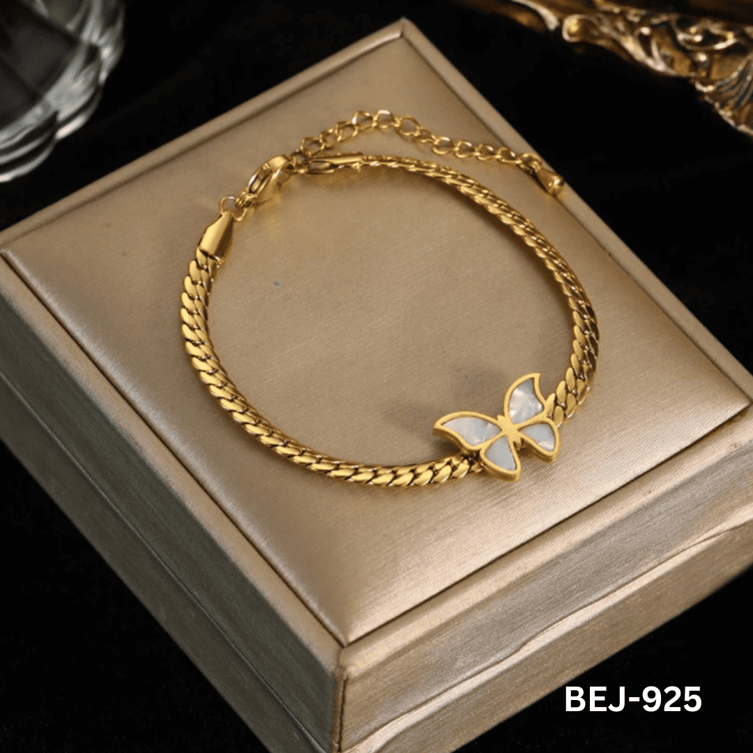 BEJ-925 - White Butterfly - Bracelet - BSM WHOLESALE
