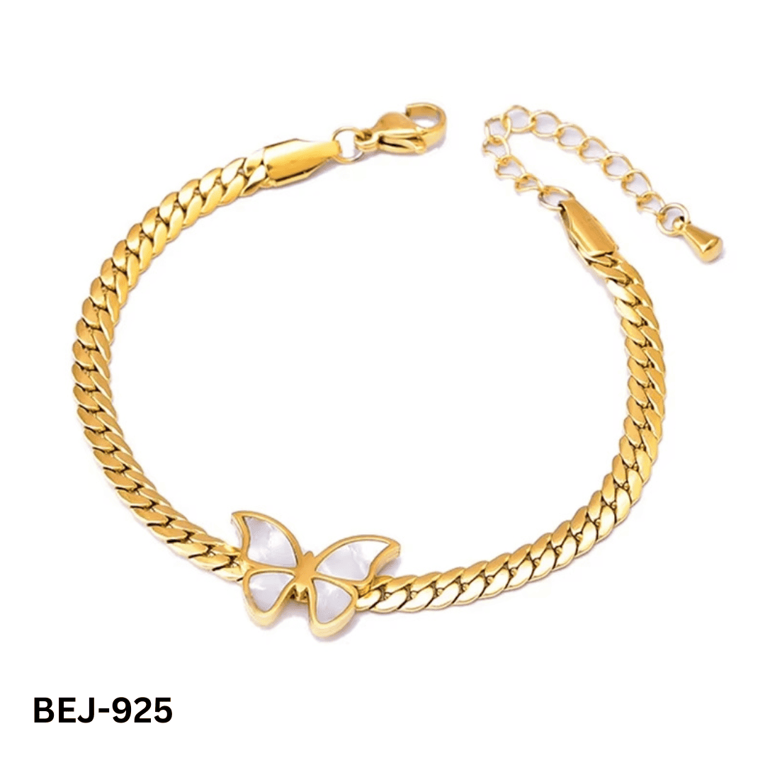 BEJ-925 - White Butterfly - Bracelet - BSM WHOLESALE