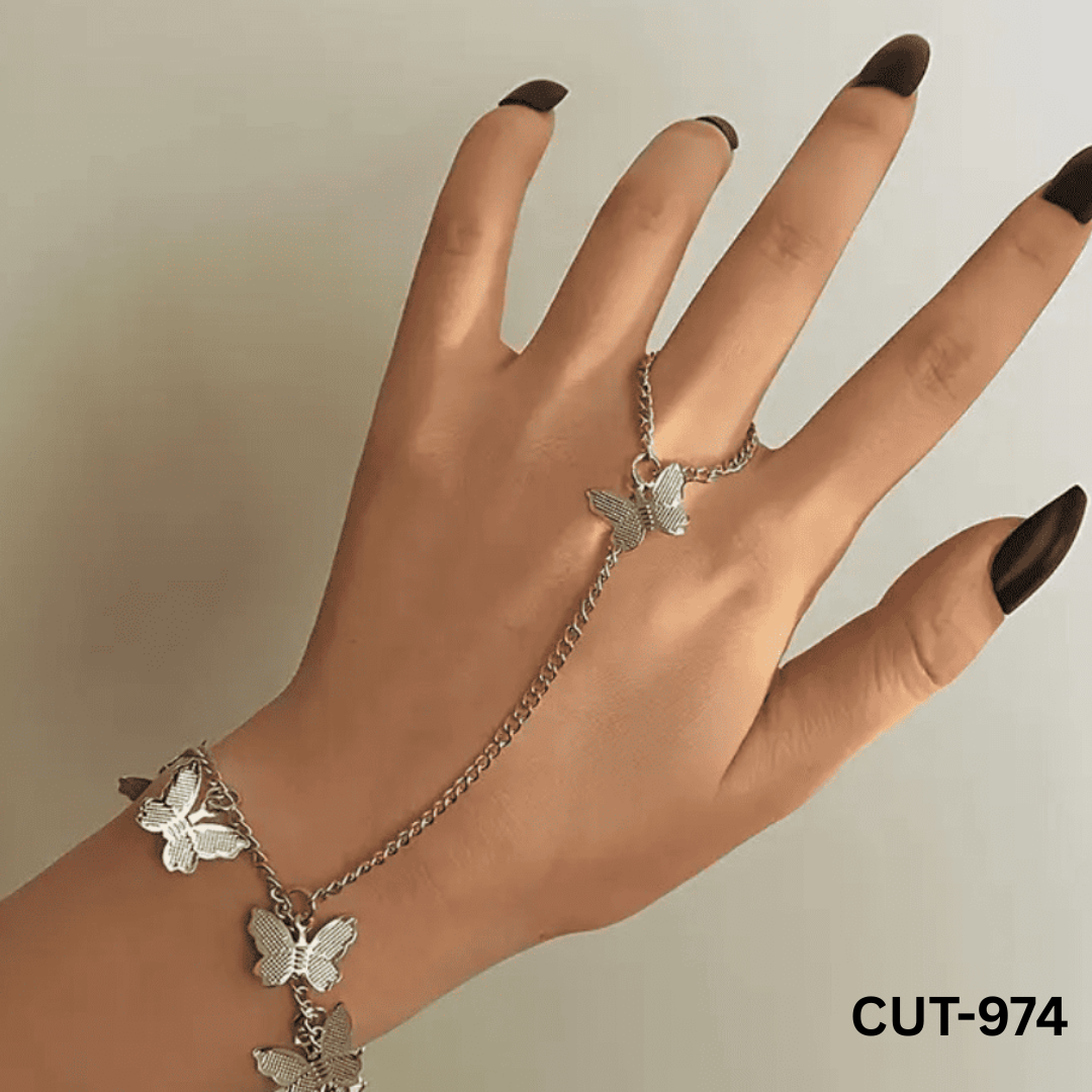 CUT-974 - Silver Butterfly - Bracelet - BSM WHOLESALE