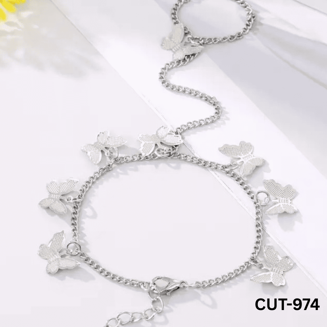 CUT-974 - Silver Butterfly - Bracelet - BSM WHOLESALE